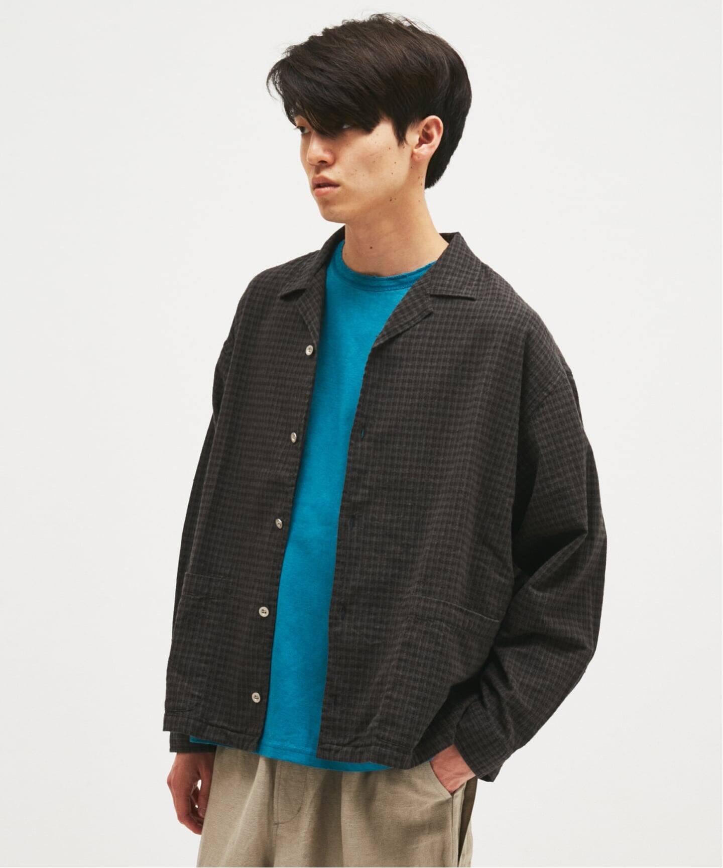 J.S.Homestead / コットン リネン リラックス オープンカラー シャツ