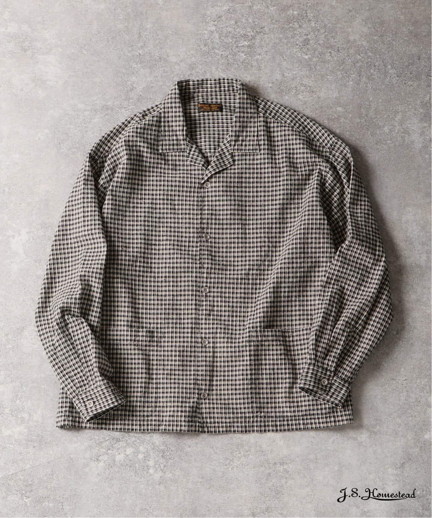 ジャーナルスタンダードluxe ファーマーズシャツ　ナチュラル 予約》J.S.Homestead / コットン リネン リラックス オープンカラー