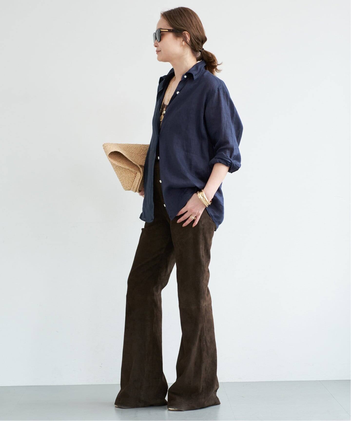 ドゥーズィエムクラス 定価3.1万 ワイド リネンシャツ カーキ オーバーサイズ LINEN WASH CACHE シャツ（シャツ／ブラウス）｜Deuxieme Classe