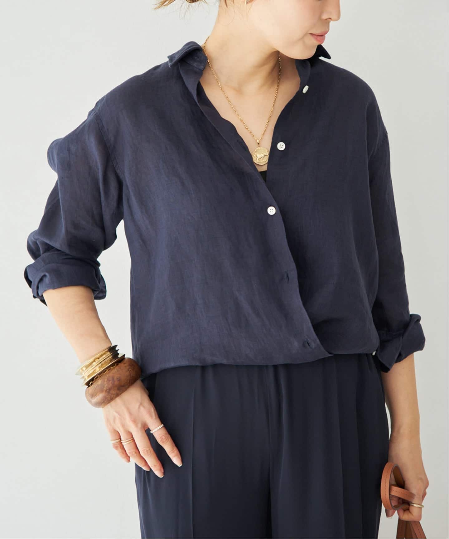 近年✨muse ドゥーズィエムクラス　2023SSリネンウォッシャブルシャツ LINEN WASH CACHE シャツ（シャツ／ブラウス）｜Deuxieme Classe