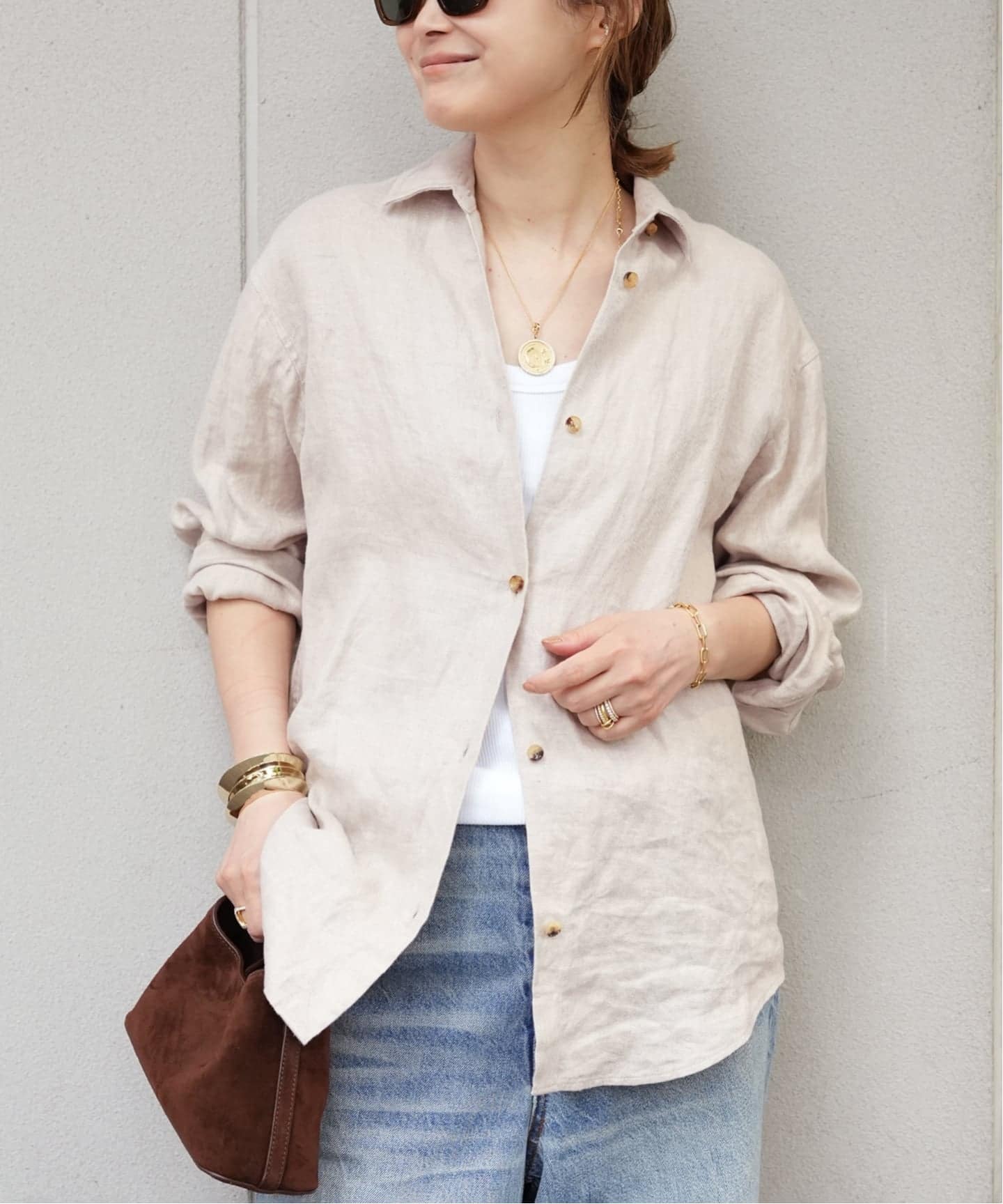 美品✨ドゥーズィエムクラス　OGLINEN シャツ　リネンシャツ　ワイヤー衿 OGLINEN シャツ（シャツ／ブラウス）｜Deuxieme Classe