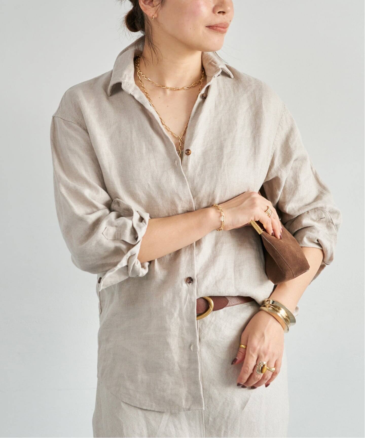 Deuxième Classe OGLINEN シャツ ピンクB OGLINEN シャツ（シャツ／ブラウス）｜Deuxieme Classe