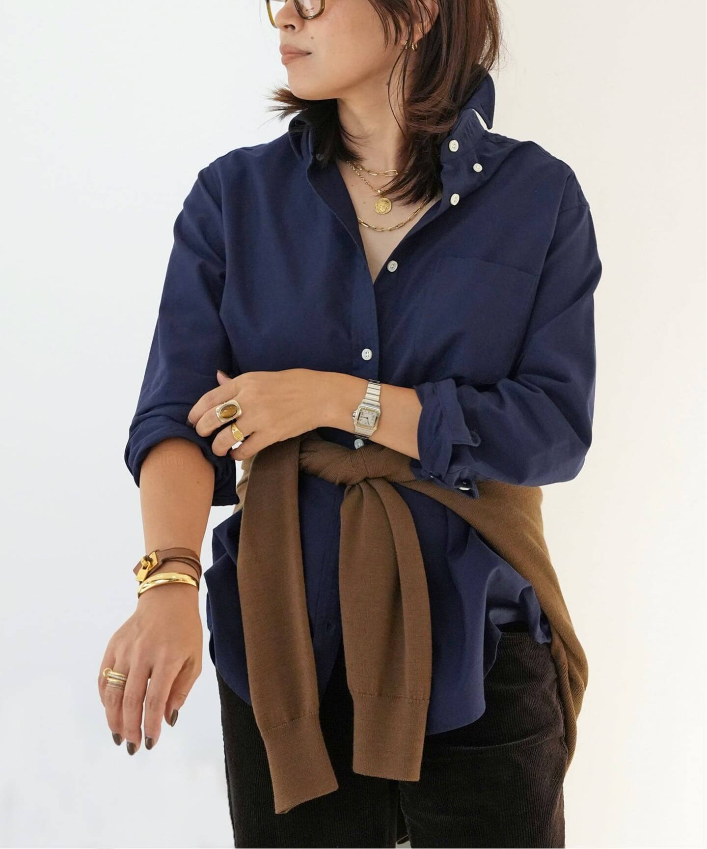 TUU 、Classe*OXFORD ボタンダウン シャツ　ネイビー OXFORD ボタンダウン シャツ（シャツ／ブラウス）｜Deuxieme Classe