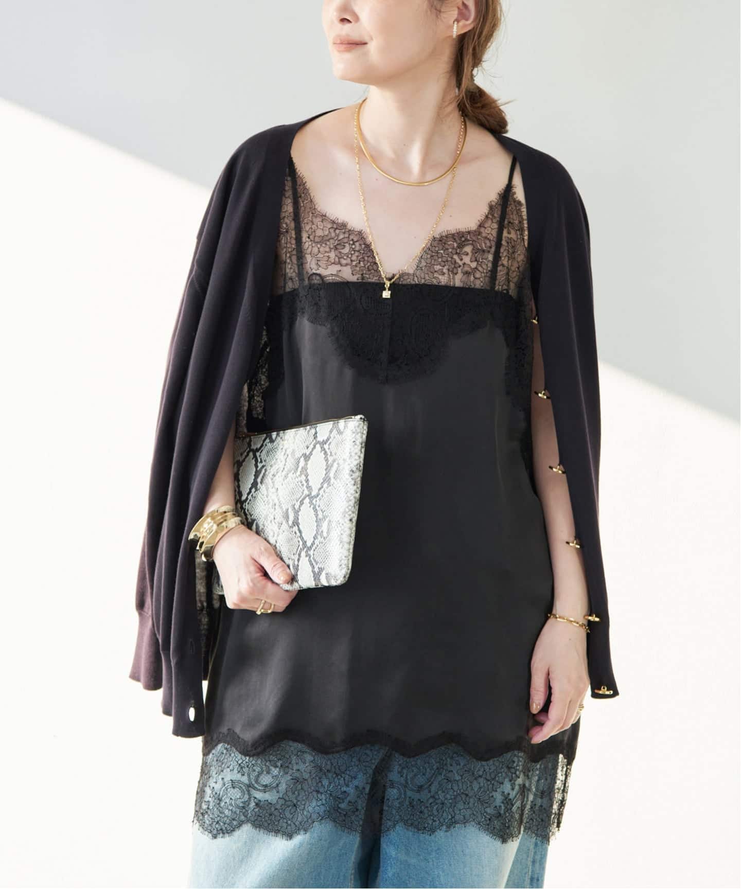 Raspail/ラスパイユ】Lace Switched Camisole（キャミソール