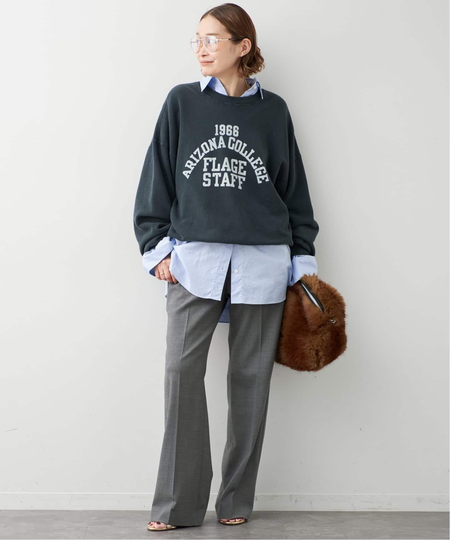 未使用　ドゥーズィエムクラス　raspail 長袖シャツ ライトブルー Raspail/ラスパイユ】 WIDE SHIRT（シャツ／ブラウス）｜Deuxieme