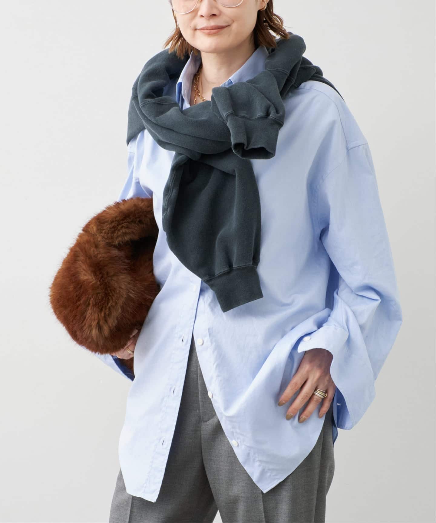 ドゥーズィエムクラス ラスパイユ ニュアンススウェット カットソー 29700円 Raspail/ラスパイユ】 WIDE SHIRT（シャツ／ブラウス）｜Deuxieme