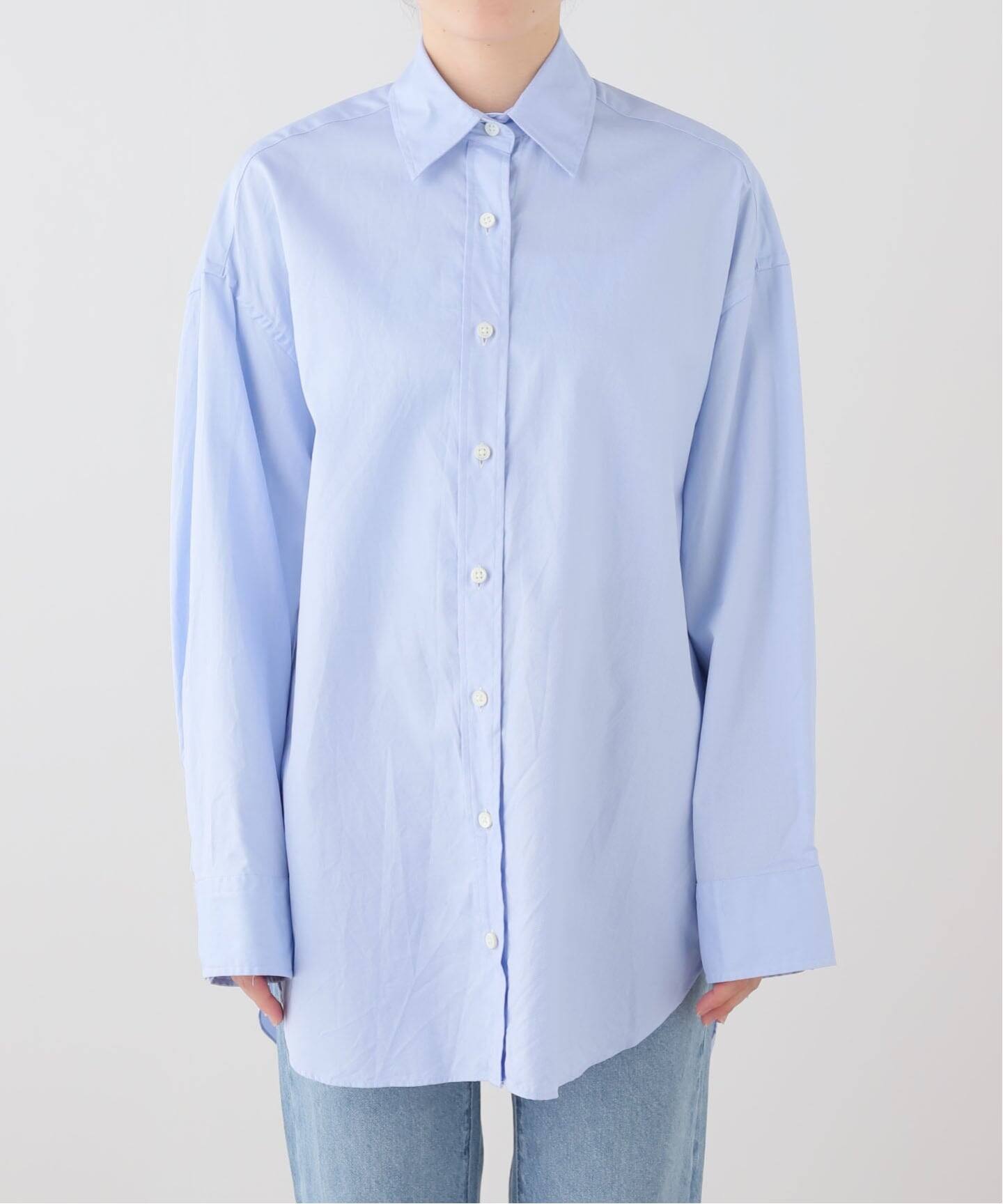 未使用　ドゥーズィエムクラス　raspail 長袖シャツ ライトブルー Raspail/ラスパイユ】 WIDE SHIRT（シャツ／ブラウス）｜Deuxieme