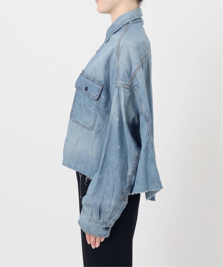 R13/アールサーティーン】CROPPED DENIM シャツ（シャツ／ブラウス 