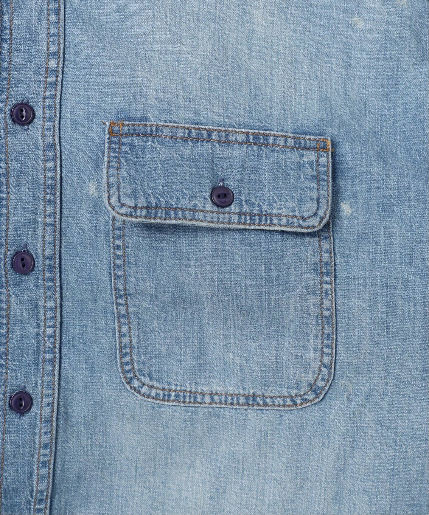 R13/アールサーティーン】CROPPED DENIM シャツ（シャツ／ブラウス