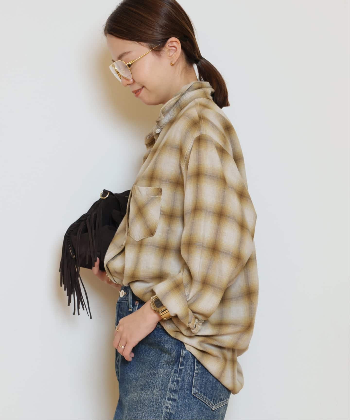 REMI RELIEF/レミレリーフ】 C/W OMBRE CHECK シャツ（シャツ