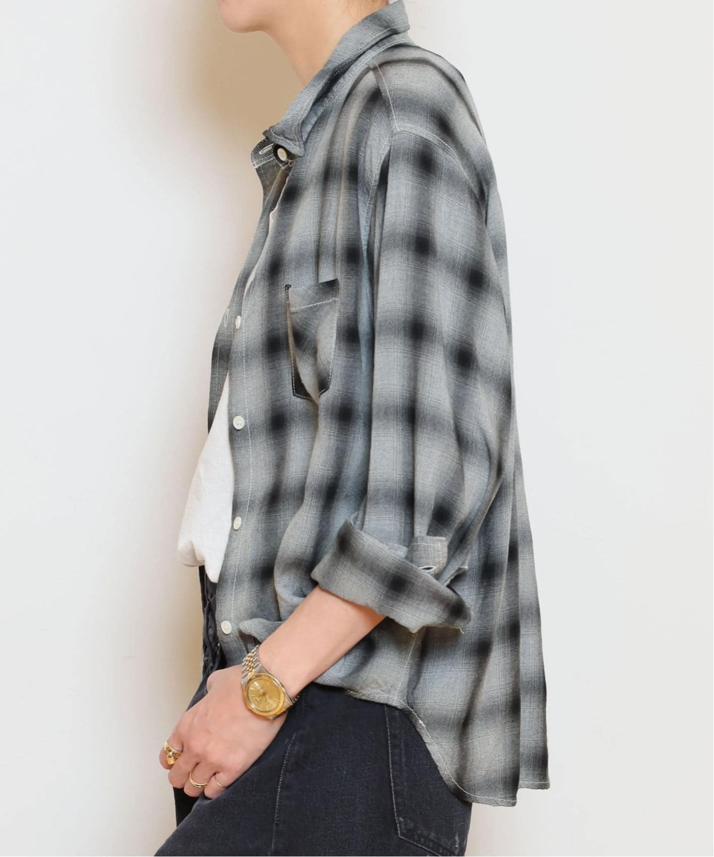 REMI RELIEF/レミレリーフ】 REMI RELIEF RAYON チェックシャツ