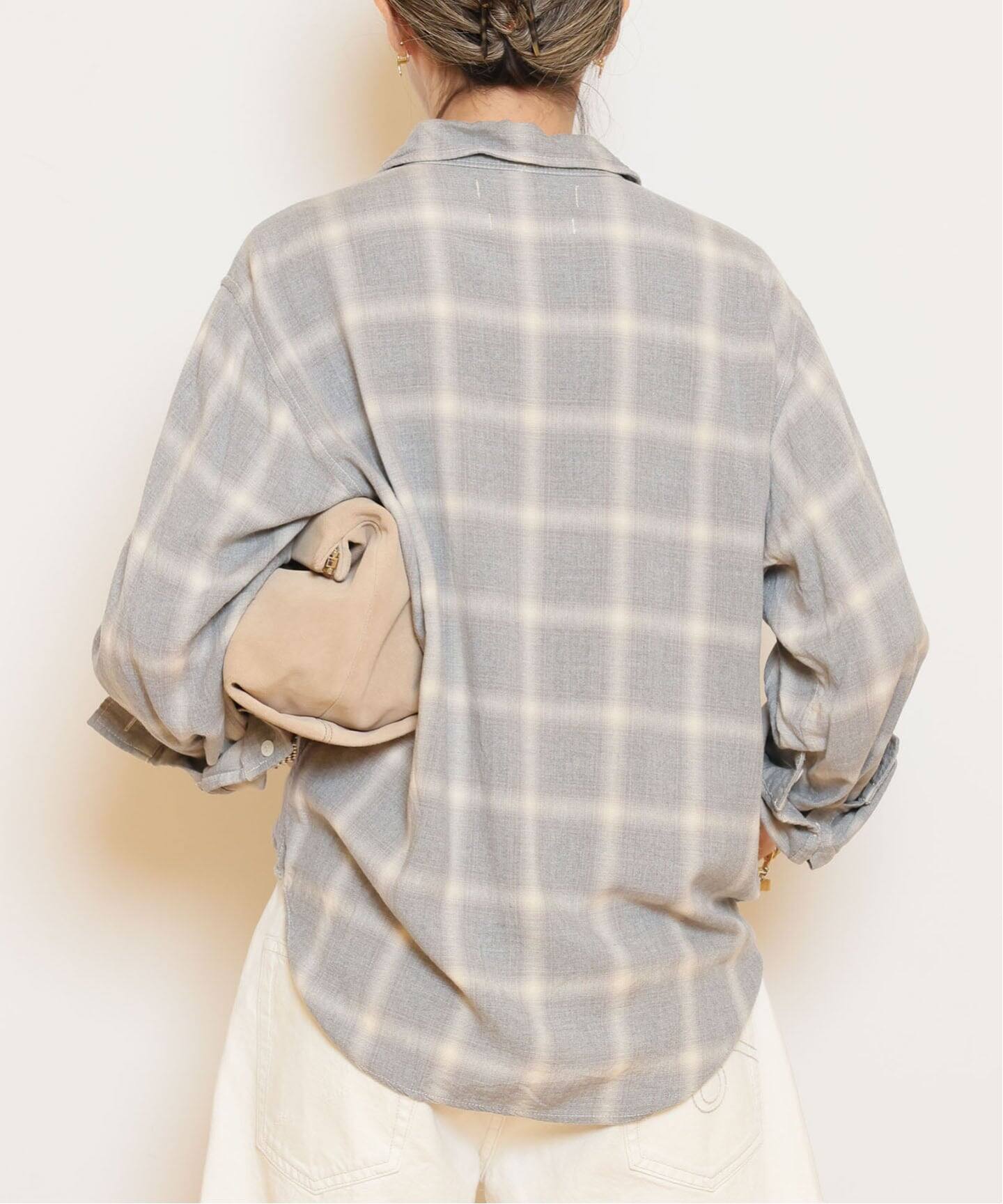 もっちレミレリーフRAYONチェックシャツ REMI RELIEF/レミレリーフ】 RAYON チェックシャツ《3》（シャツ