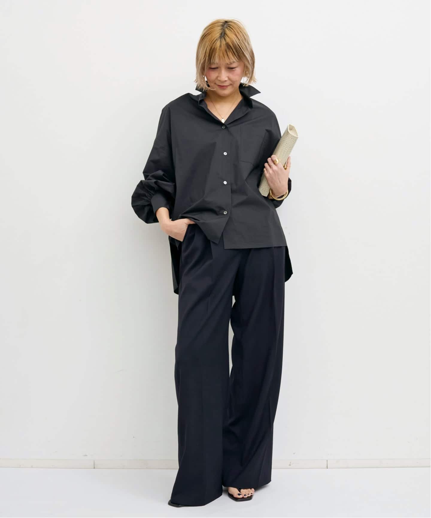 L'Appartement アパルトモン ビッグシャツ 黒 未使用 Volume Sleeve Shirt（シャツ／ブラウス）｜L'Appartement