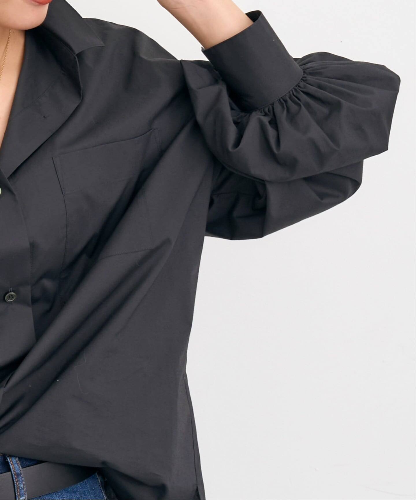 L'Appartement アパルトモン ビッグシャツ 黒 未使用 Volume Sleeve Shirt（シャツ／ブラウス）｜L'Appartement