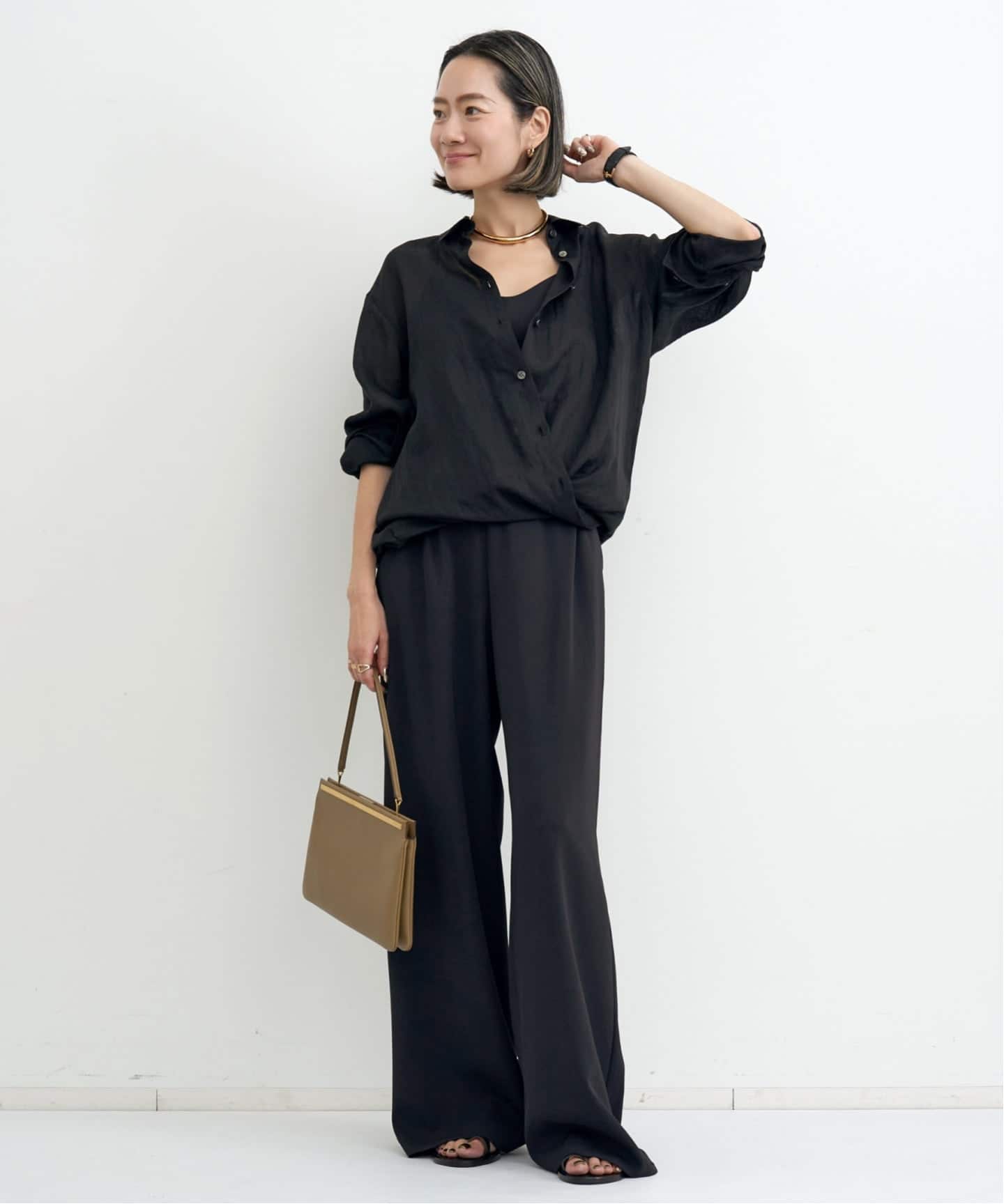 L'Appartement 2way shirts ブラック Ramie 2way Shirts（シャツ／ブラウス）｜L'Appartement（アパルトモン