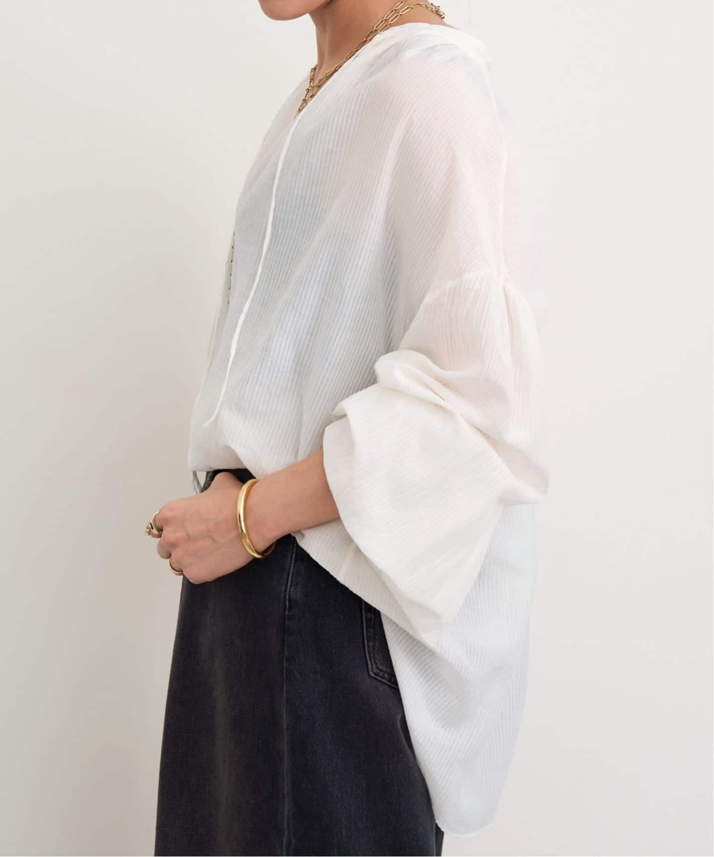 美品、アパルトモン　SU PARIS/ス パリス Gather Blouse Washable Gather Blouse（シャツ／ブラウス）｜L'Appartement