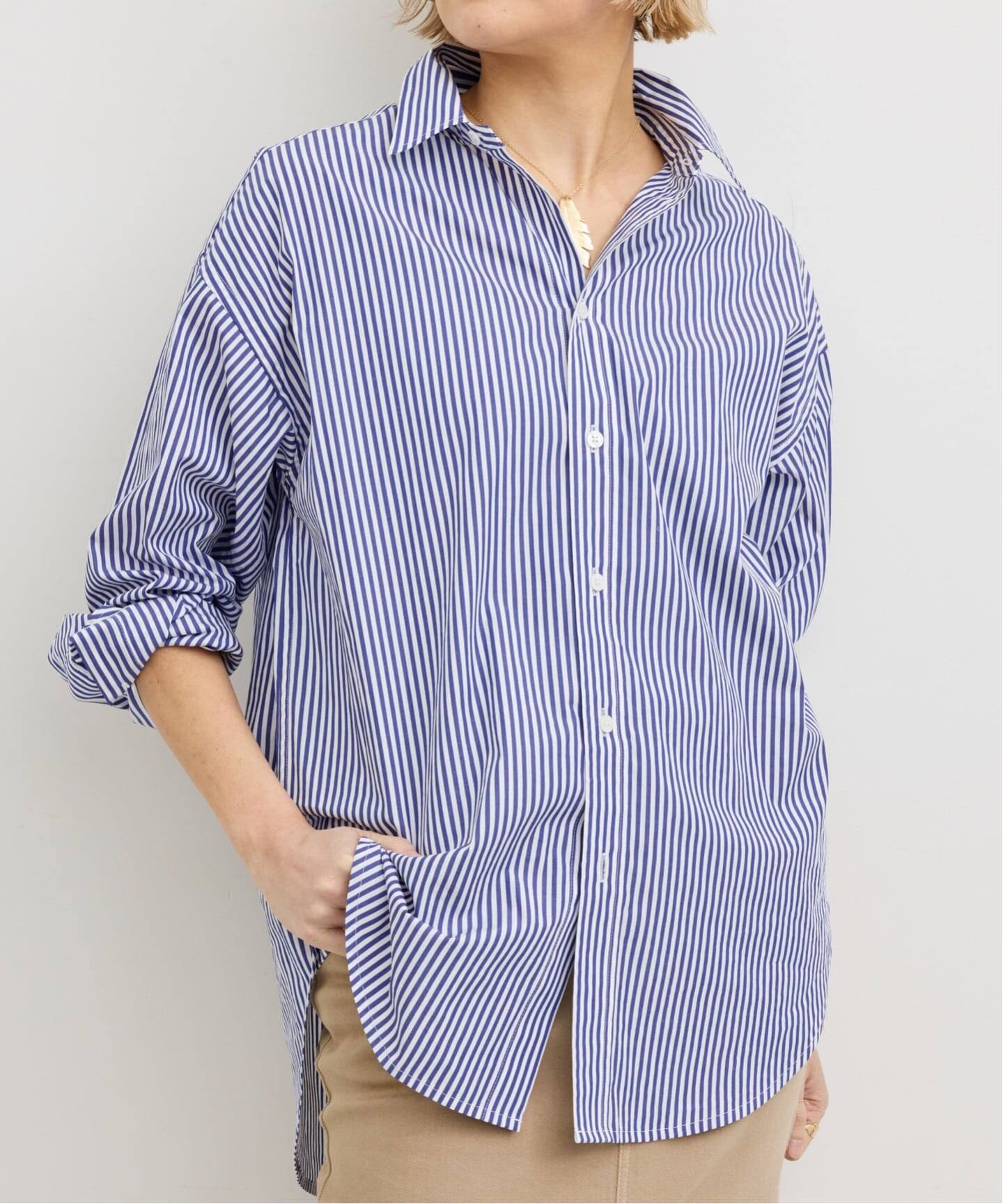 L'Appartementアパルトモン　ストライプシアーシャツ London Stripe Shirt（シャツ／ブラウス）｜L'Appartement