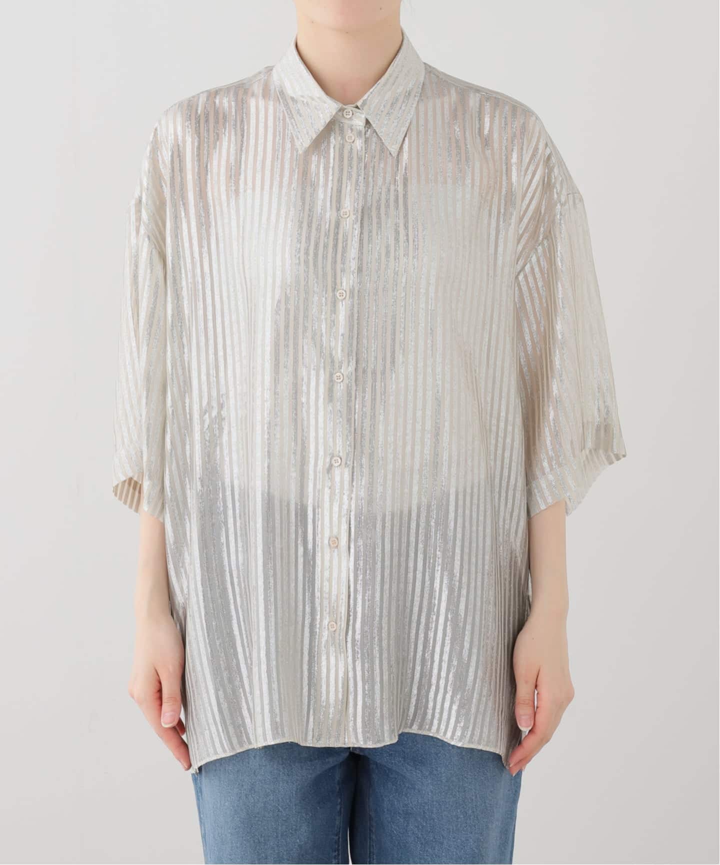INDRESS/インドレス】 STRIPED LUREX SHIRTS（シャツ／ブラウス）｜L
