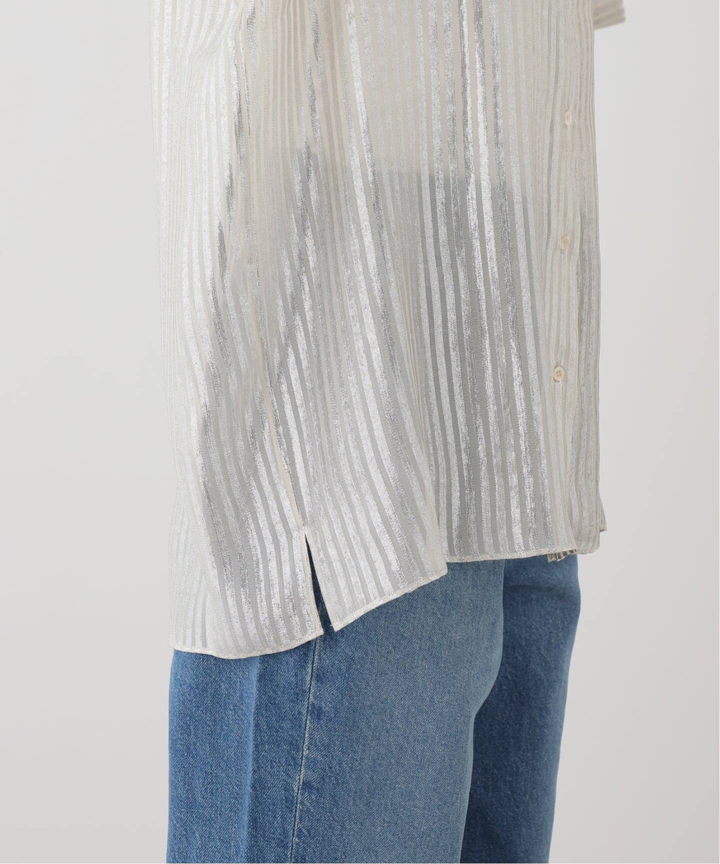 INDRESS/インドレス】 STRIPED LUREX SHIRTS（シャツ／ブラウス）｜L 