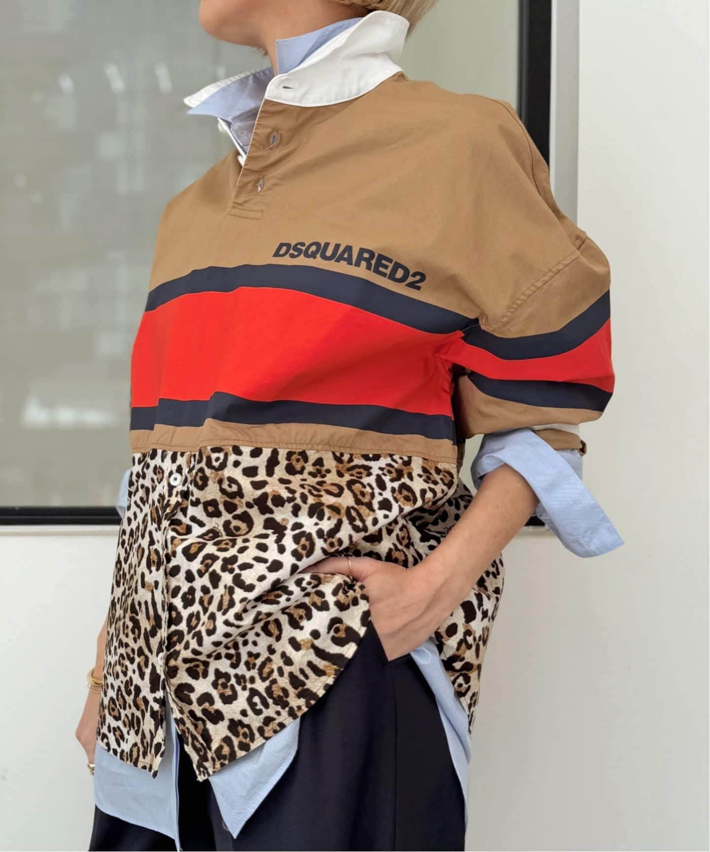 DSQUARED2/ディースクエアード】 Leoperd Rugby Shirt（シャツ