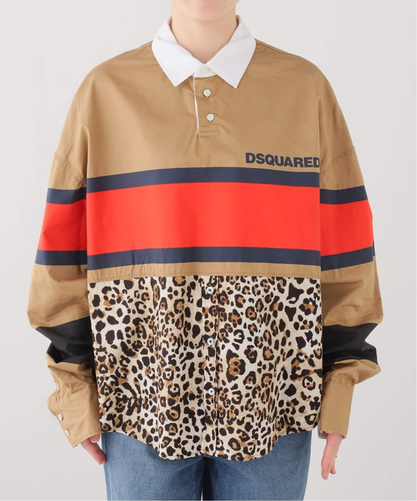 DSQUARED2/ディースクエアード】 Leoperd Rugby Shirt（シャツ