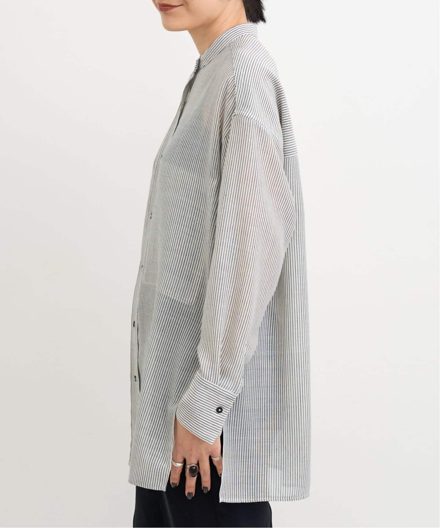 DOMELLE/ドメル】 Wool Blend Voil Shirt（シャツ／ブラウス）｜L