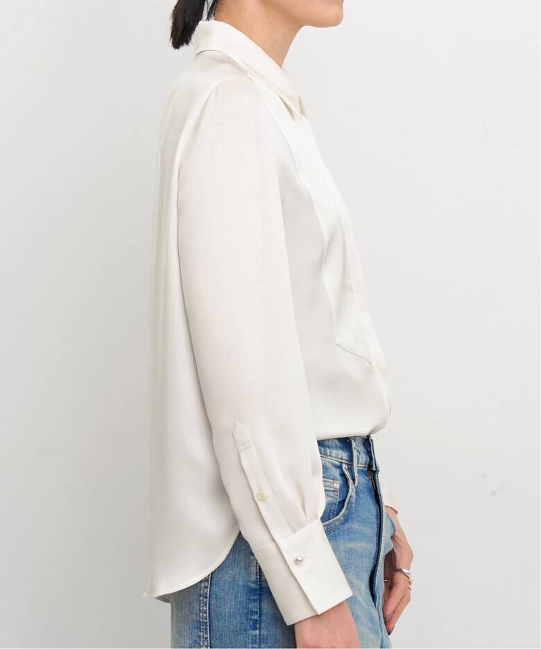 Col Pierrot/コル ピエロ】 PEARL BUTTUN SATIN BLOUSE（シャツ 