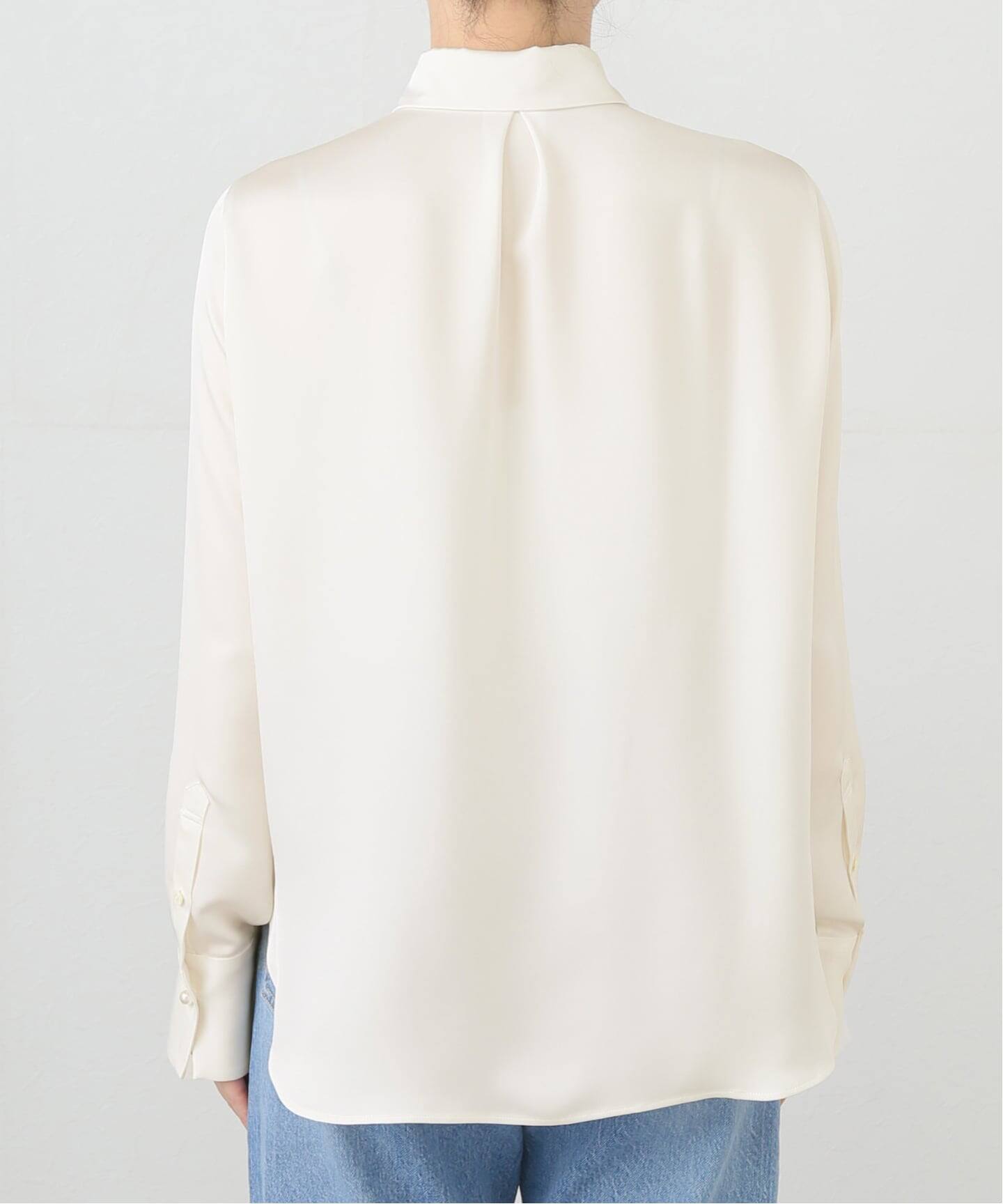 Col Pierrot/コル ピエロ】 PEARL BUTTUN SATIN BLOUSE（シャツ