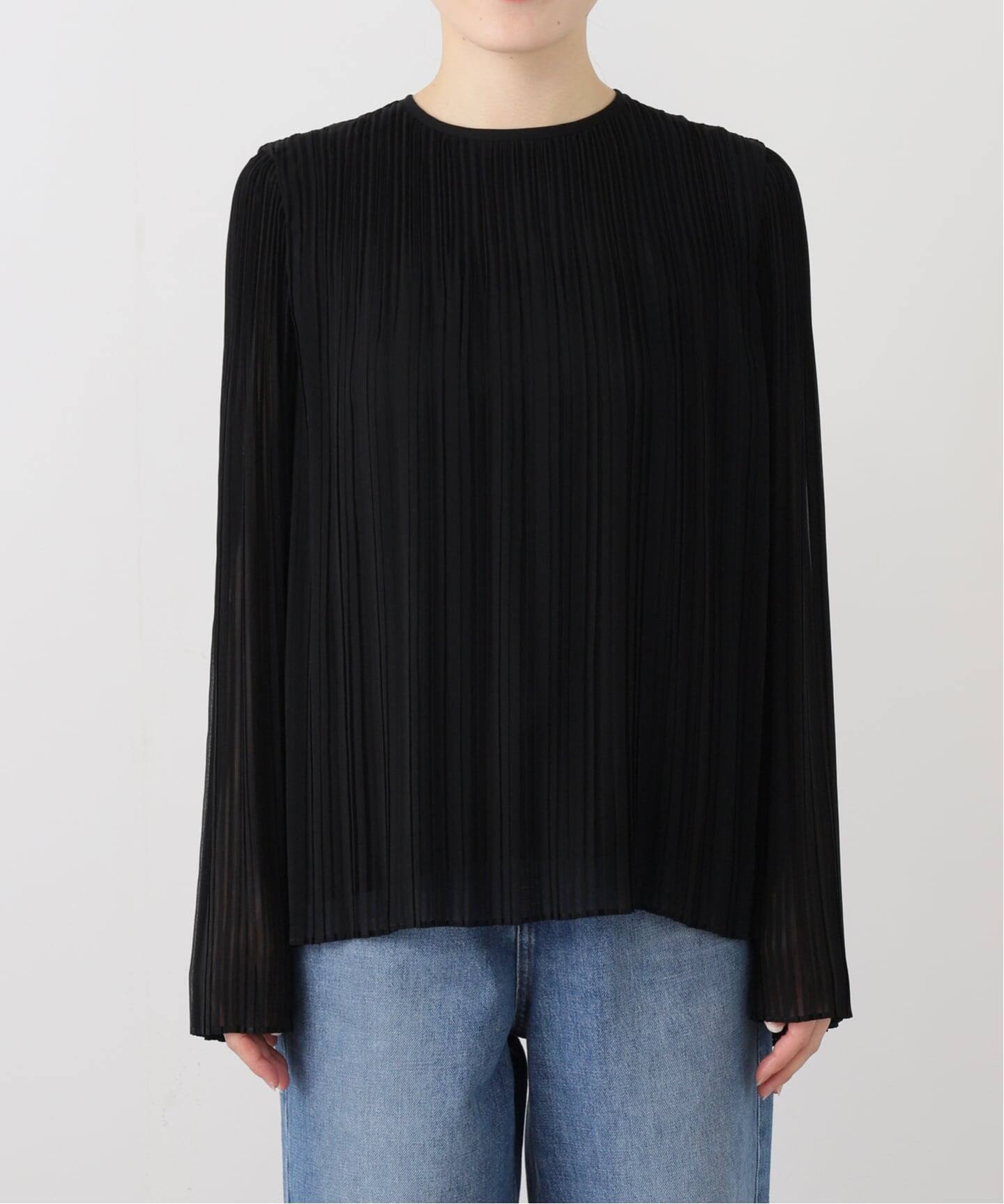 ★未使用★ドゥーズィエムクラス購入 Col Pierrot 2WAYブラウス黒 Col Pierrot/コル ピエロ】 2WAY PLEATS BLOUSE（シャツ／ブラウス