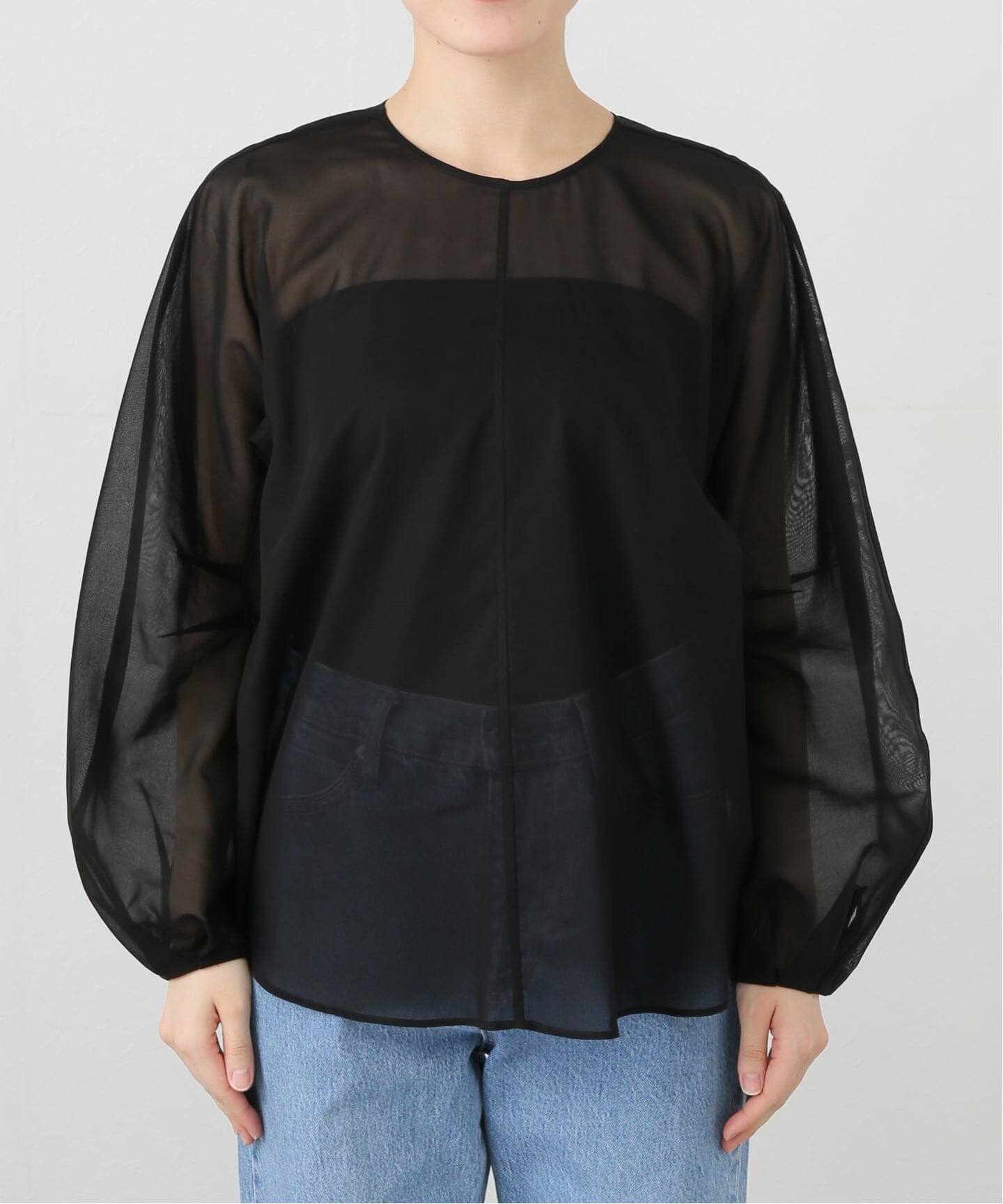 COL PIERROT/コル ピエロ】 COTTON SHEER BLOUSE（シャツ／ブラウス