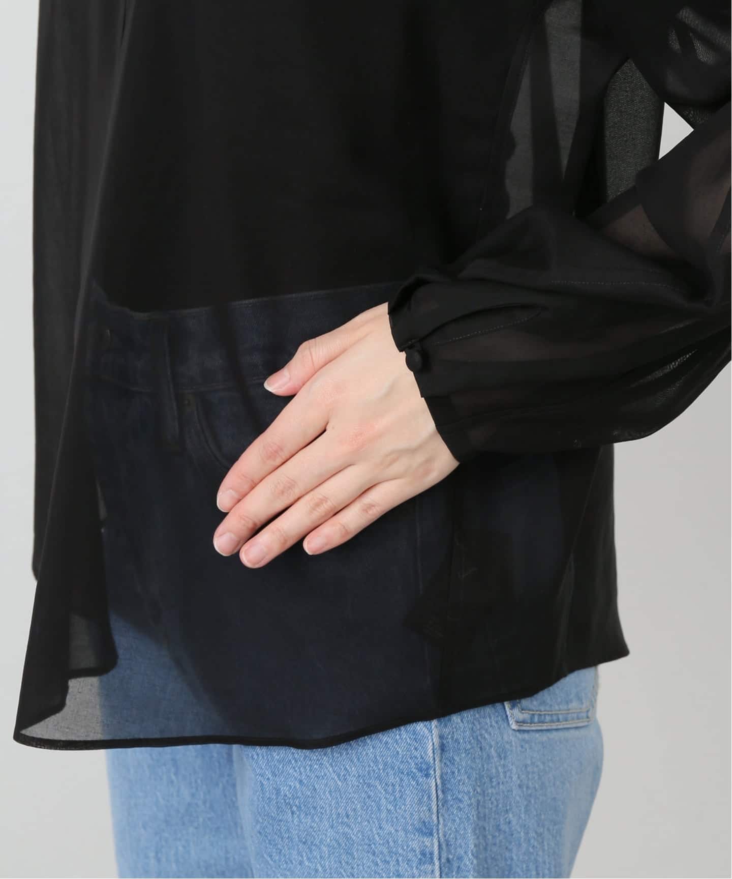 COL PIERROT/コル ピエロ】 COTTON SHEER BLOUSE（シャツ／ブラウス