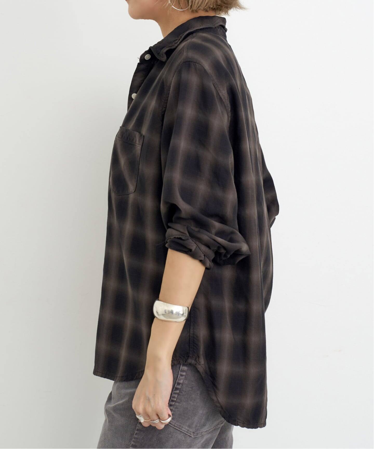 REMI RELIEF/レミ レリーフ】 TENCEL OMBRE CHECK SHIRT（シャツ 