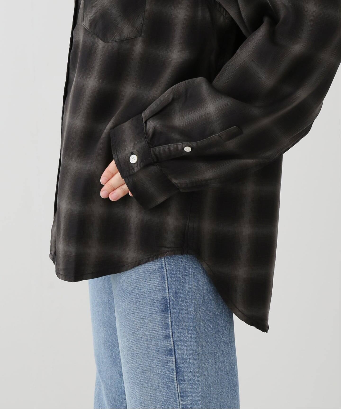 REMI RELIEF レミレリーフ　OMBRE CHECK SHIRT REMI RELIEF/レミ レリーフ】 TENCEL OMBRE CHECK SHIRT（シャツ
