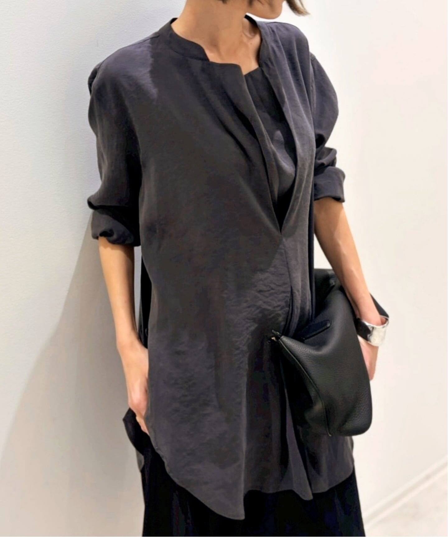 STUDIO NICHOLSON/スタジオ ニコルソン】 DRAPED NECK BLOUSE（シャツ