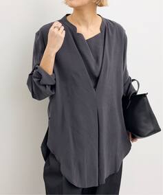 STUDIO NICHOLSON/スタジオ ニコルソン】 DRAPED NECK BLOUSE（シャツ 