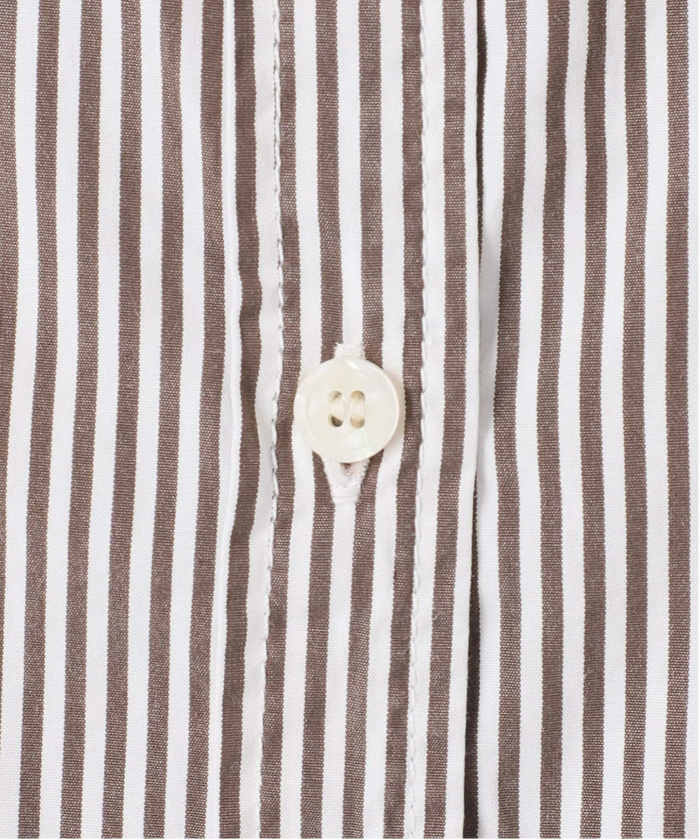定価37400円 L'Appartement ラミーリネンシャツ ブラウン REMI RELIEF/レミ レリーフ】 STRIPE SHIRT（シャツ／ブラウス）｜L