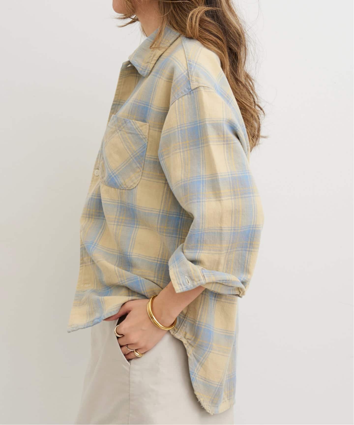 アパルトモン別注のREMI RELIEF レミリリーフ シルクコットンシャツ REMI RELIEF/レミ レリーフ】 VINTAGE CHECK SHIRTS（シャツ／ブラウス