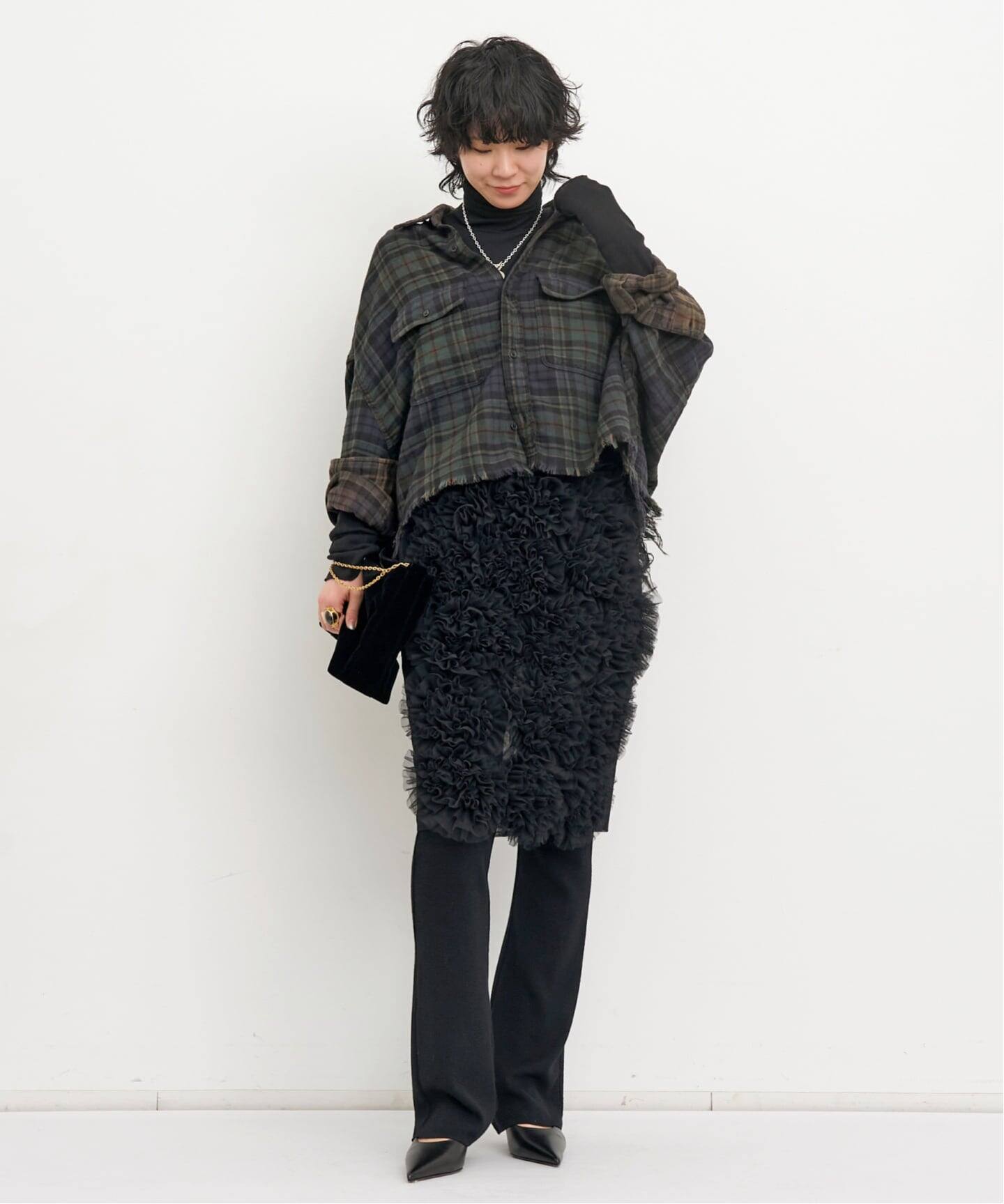 R13/アールサーティーン】 CROPPED WORK SHIRT（シャツ／ブラウス）｜L