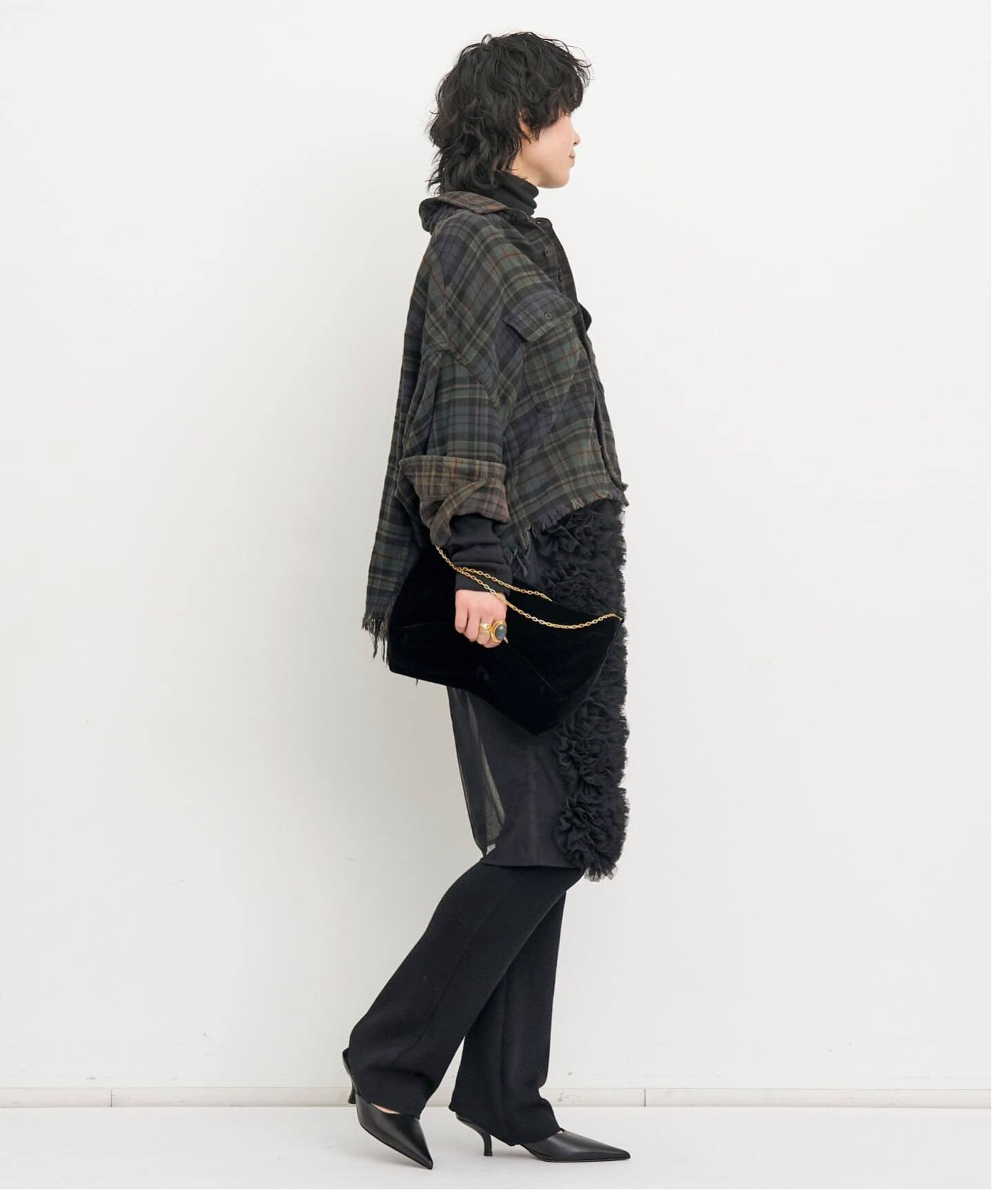 R13/アールサーティーン】 CROPPED WORK SHIRT（シャツ／ブラウス）｜L