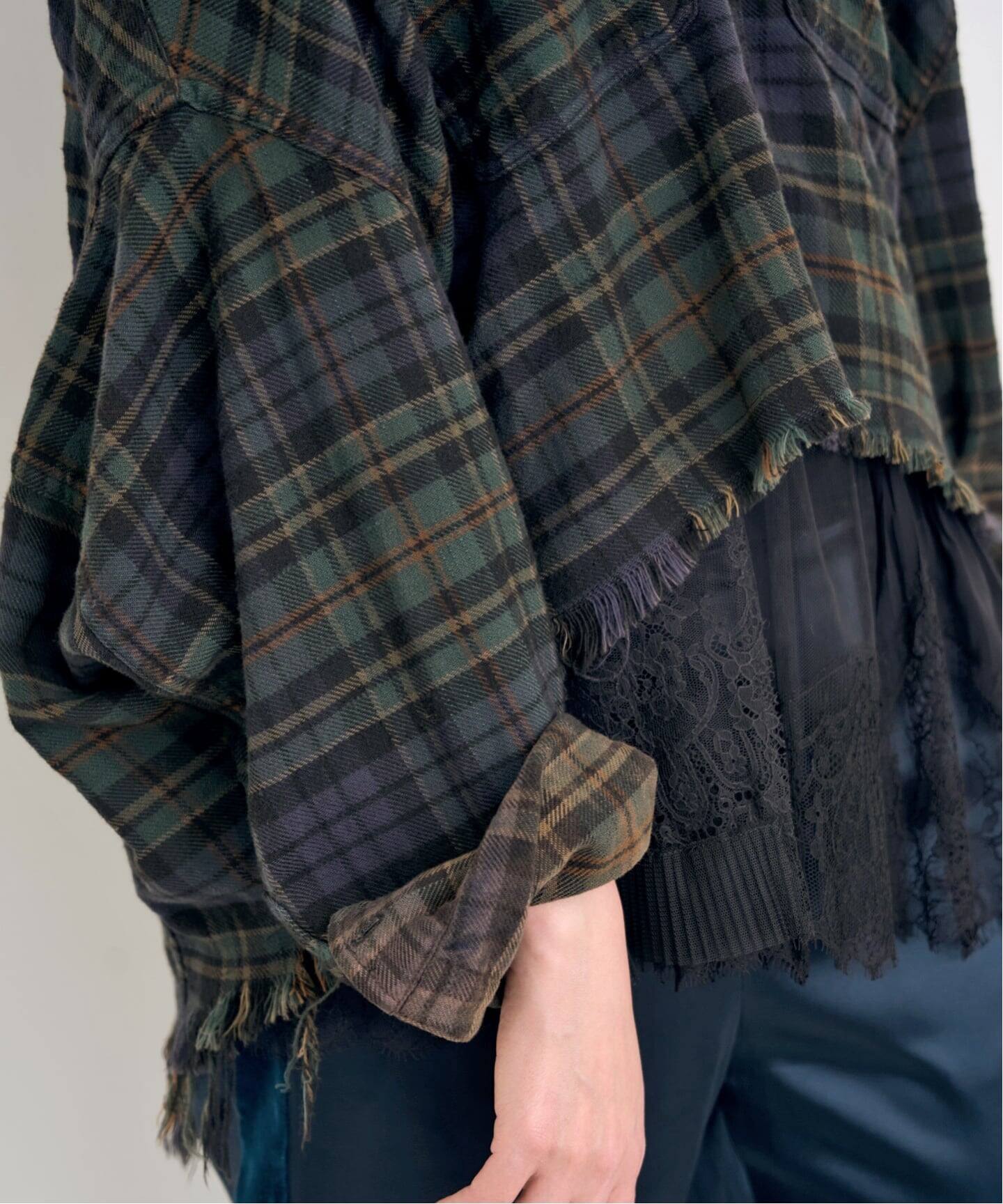 R13/アールサーティーン】 CROPPED WORK SHIRT（シャツ／ブラウス）｜L