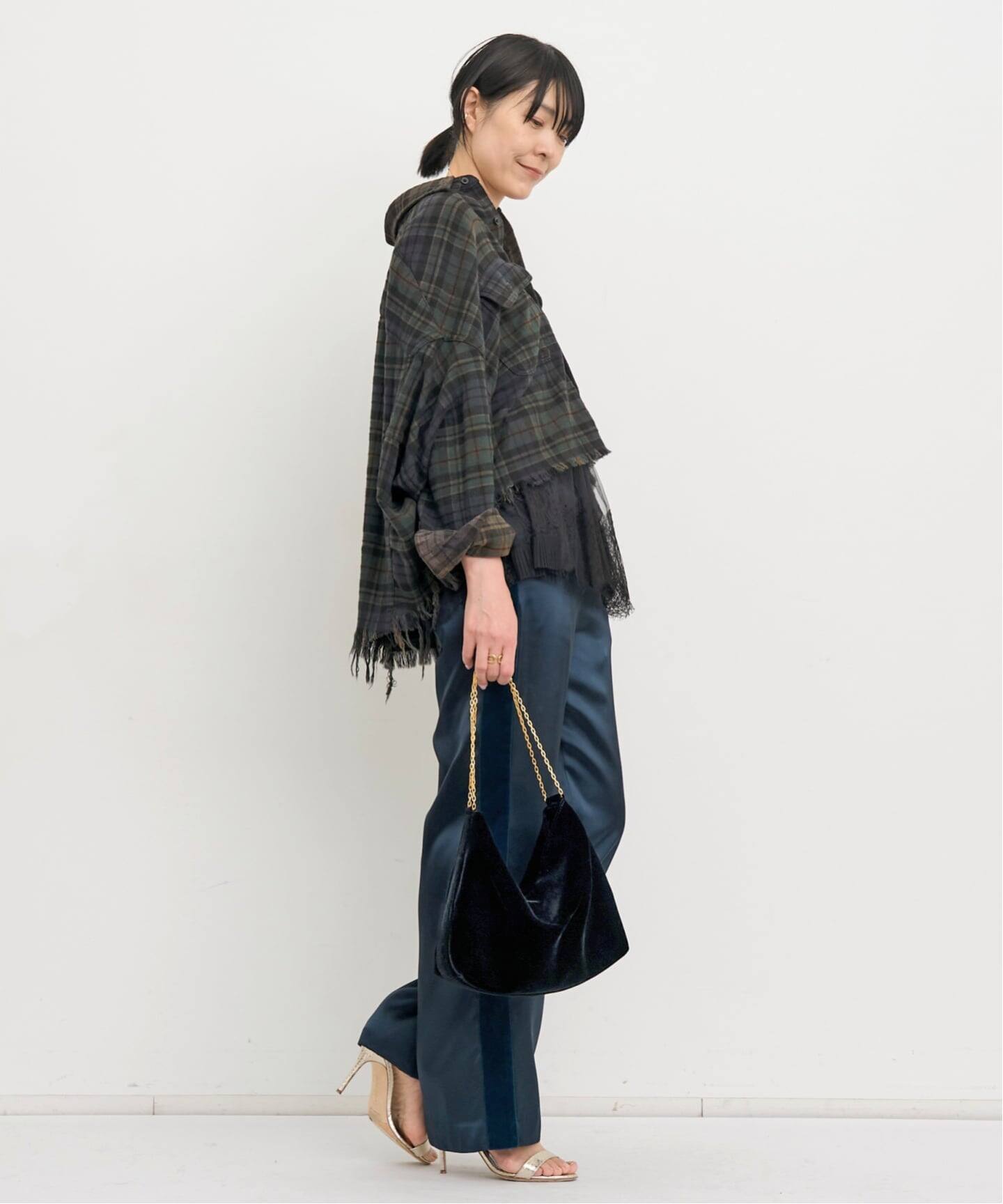 アパルトモン　R13 アールサーティーン　キルト　チェック　スカート R13/アールサーティーン】 CROPPED WORK SHIRT（シャツ／ブラウス）｜L