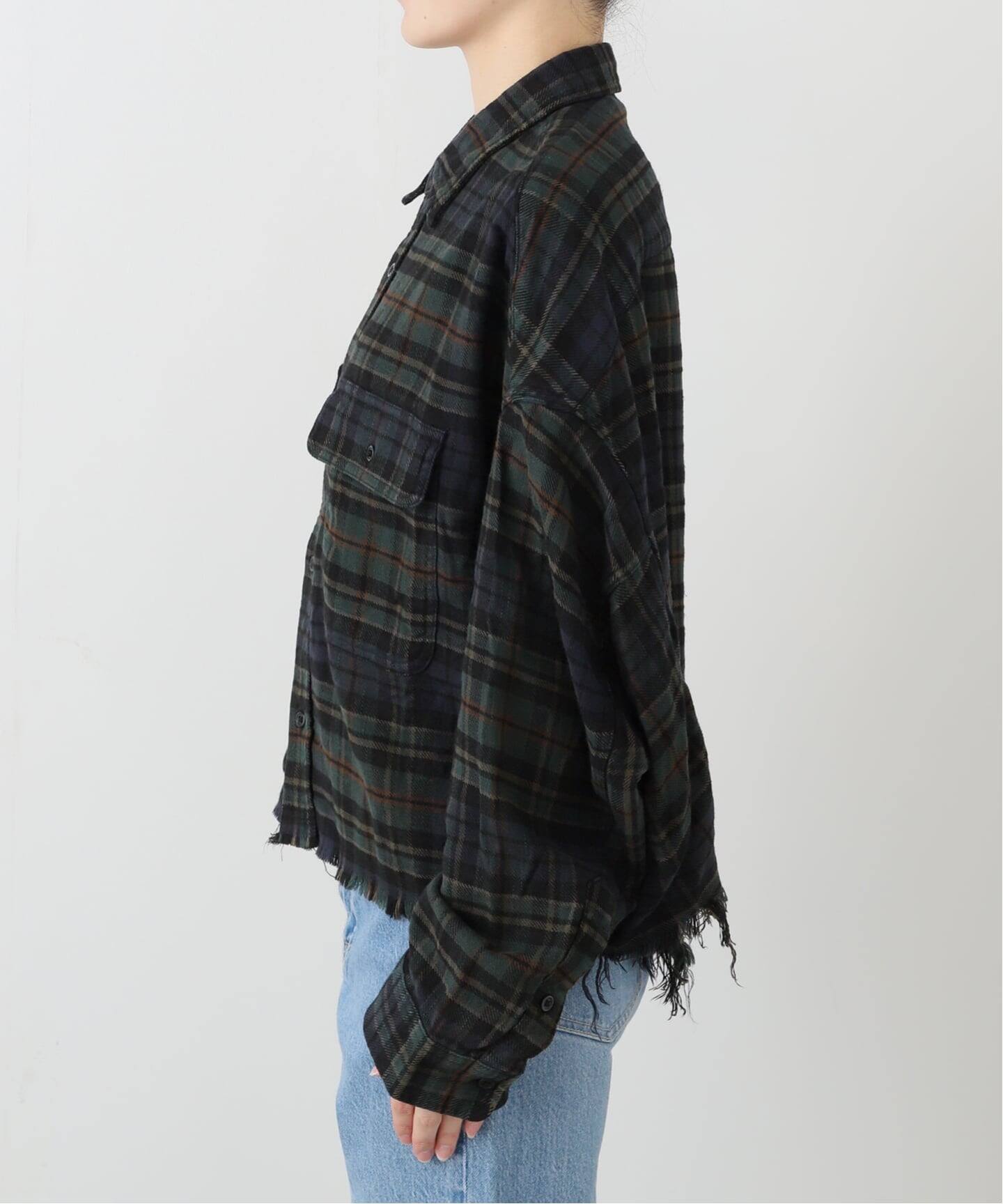 R13/アールサーティーン】 CROPPED WORK SHIRT（シャツ／ブラウス）｜L