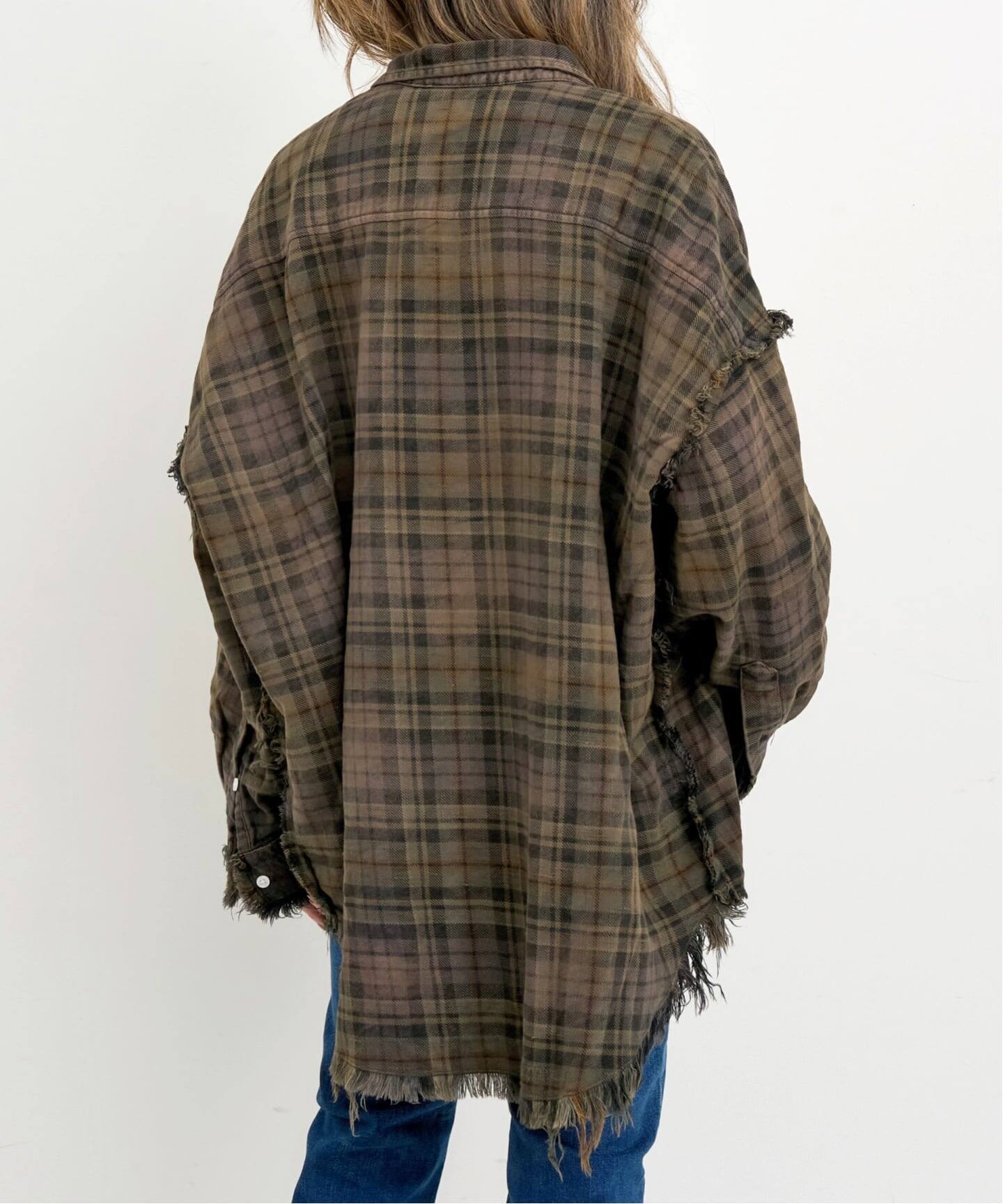 R13 アールサーティーンSHREDDED SEAM DROP NECK R13/アールサーティーン】 SHREDDED SEAM DROP NECK SHIRT（シャツ