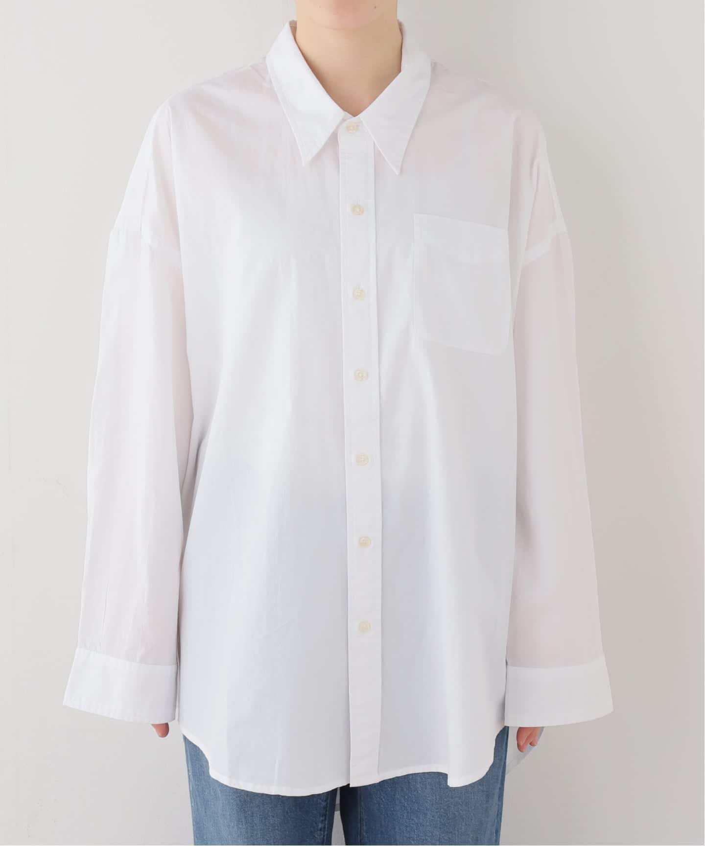 R13/アールサーティーン】 DROP NECK OXFORD SHIRT（シャツ／ブラウス