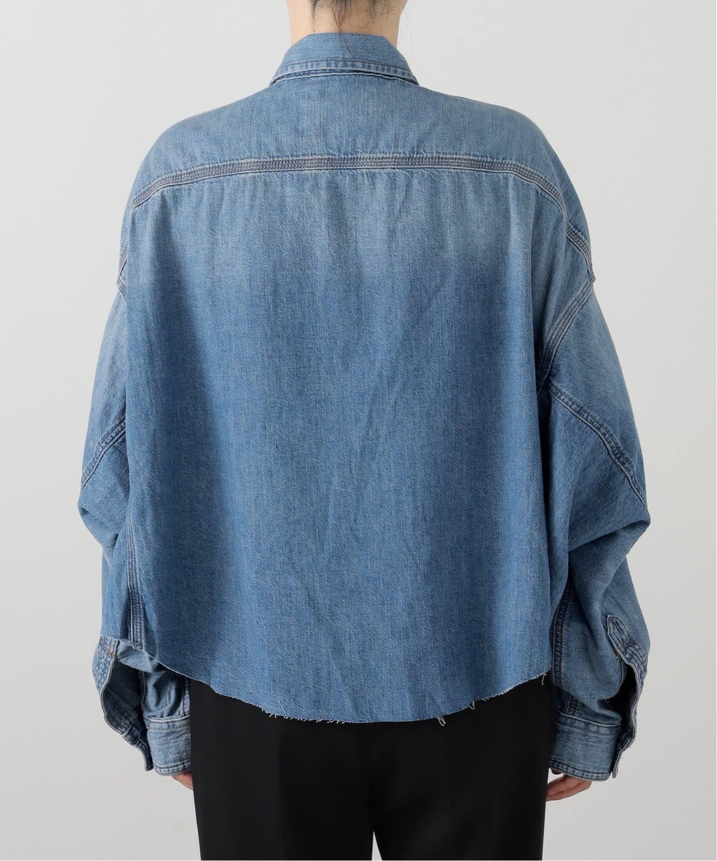 【新品・未使用⭐️】L'Appartement R13 オーバーデニムシャツ R13/アールサーティーン】 CROPPED DENIM SHIRT（シャツ／ブラウス