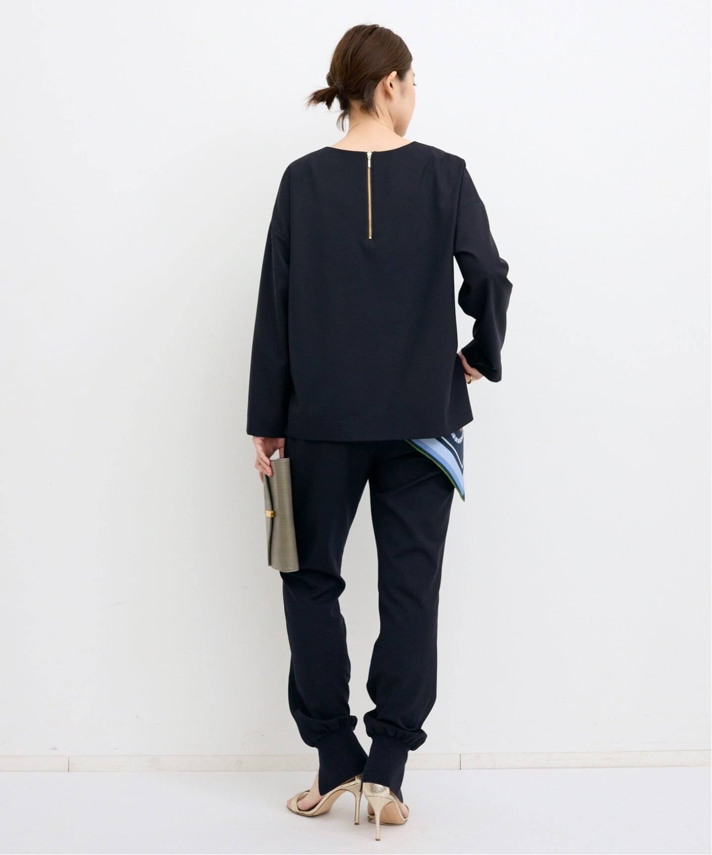 L'Appartement Col Pierrot ブラウスキャミソールセット COL PIERROT/コル ピエロ】 Back Zip V-neck Blouse（シャツ／ブラウス