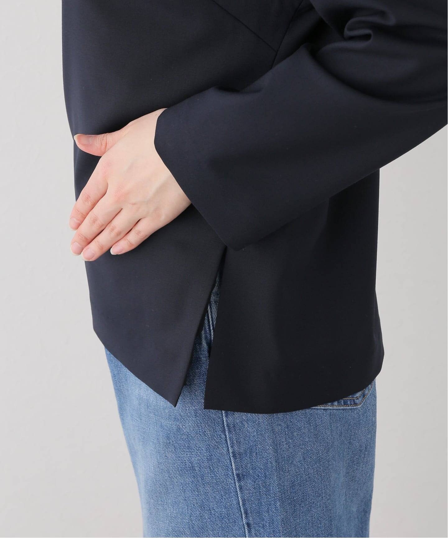 COL PIERROT/コル ピエロ】 Back Zip V-neck Blouse（シャツ／ブラウス