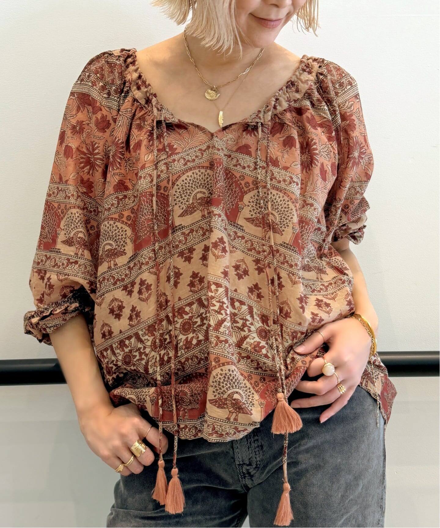 BLUE BOHEME/ブルー ボヘム】 ELLA COTTON BLOUSE（シャツ／ブラウス
