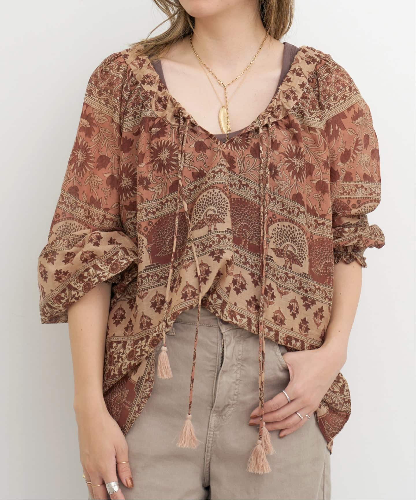 BLUE BOHEME/ブルー ボヘム】 ELLA COTTON BLOUSE（シャツ／ブラウス