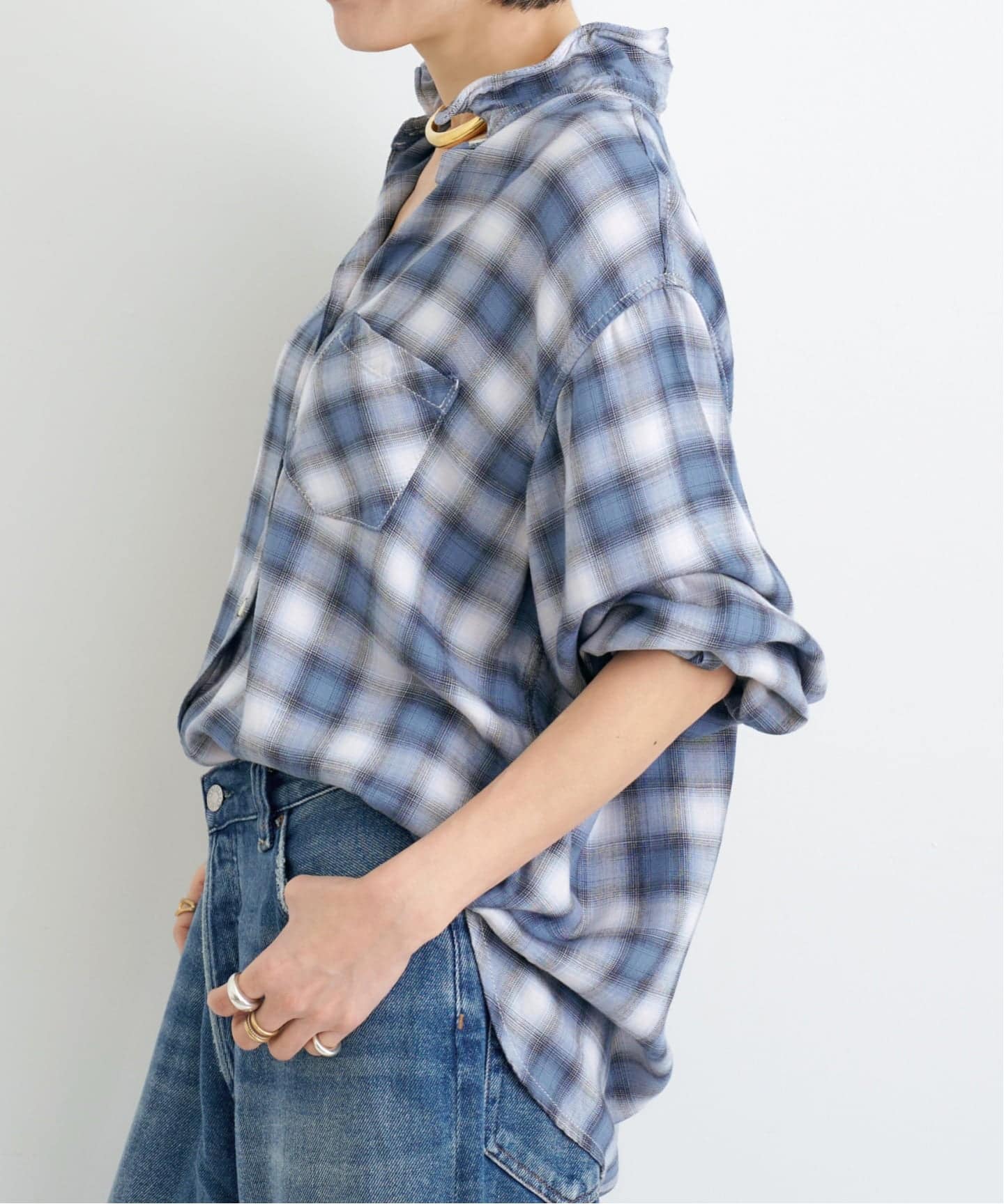 REMI RELIEF/レミ レリーフ】 CHECK SHIRT（シャツ／ブラウス）｜L